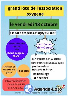 Photo du loto LOTO association Oxygene