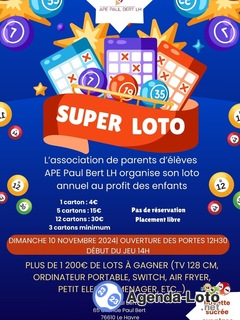 Photo du loto Loto association de parents l’élèves Paul Bert LH