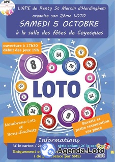 Photo du loto Loto association de parents d'élèves RPI Renty-St Martin