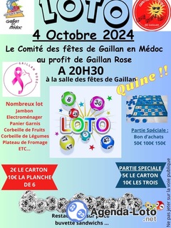 Photo du loto Loto au profit de Gaillan rose