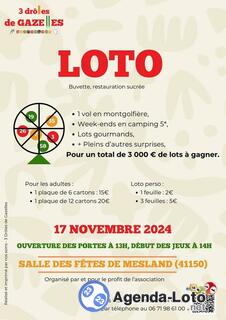 Photo du loto LOTO au profit de l'association 3 drôles de gazelles