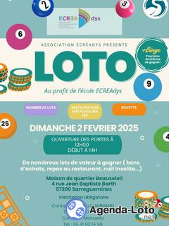 Photo du loto LOTO au profit de l'association ECREAdys