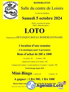 Photo du loto Loto d'automne de la pétanque boule romorantinaise