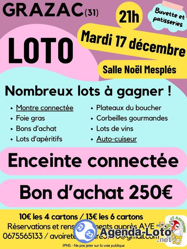 Loto AVE - Grazac 17 décembre 2024