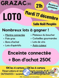 Photo du loto Loto AVE - Grazac 17 décembre 2024