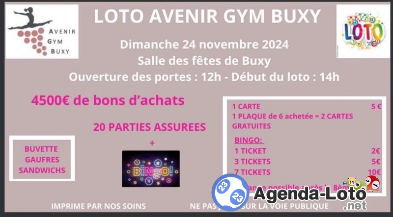 Loto avenir gym buxy