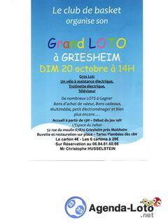 Photo du loto Loto basket club griesheim sur molsheim anime par christophe