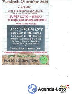 Photo du loto loto- bingo ACCA la crèche avec JAMY 47 tirages