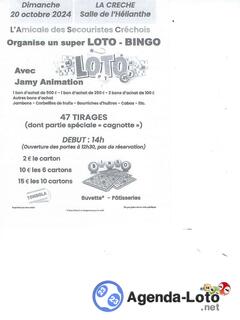 Photo du loto loto- bingo amicale des secouristes avec JAMY 47 tirages