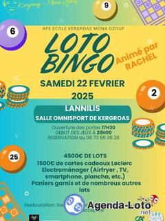 Photo du loto Loto Bingo APE école Kergroas Mona Ozouf