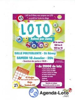 Photo du loto loto- bingo ape st Rémy avec JAMY 47 tirages