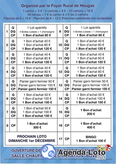 Photo du loto Loto Bingo du Foyer Rural de Heugas