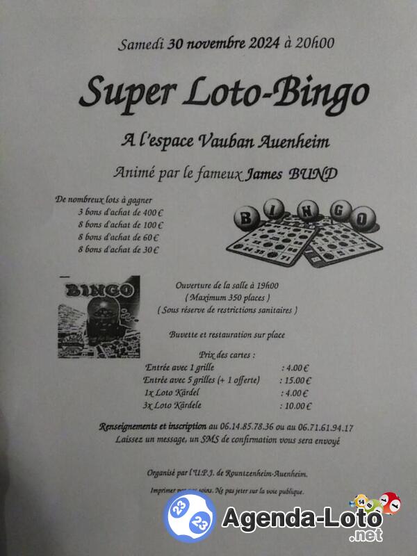 Loto bingo spécial bon d'achat