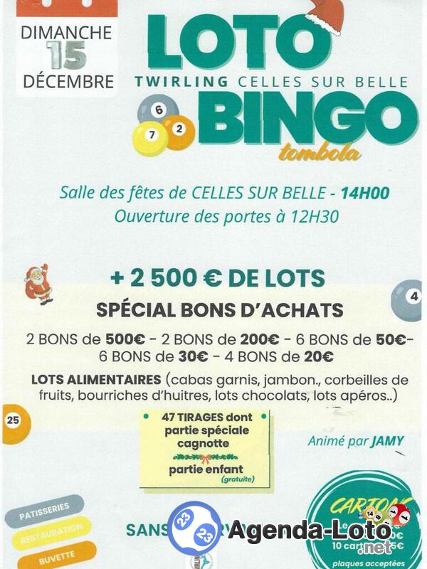 loto- bingo twirling de celles avec JAMY 47 tirages