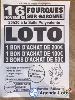 Photo du loto Loto des chasseurs