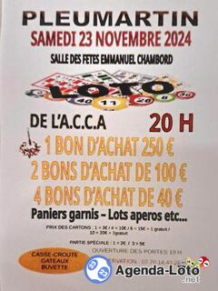 Photo du loto Loto des chasseurs a.c.c.a.