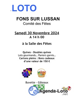 Photo du loto Loto comité des fêtes Fons sur Lussan