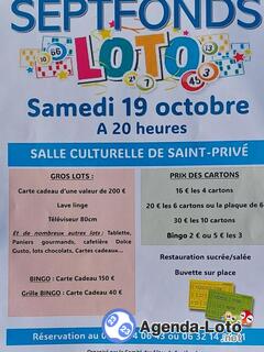 Photo du loto Loto comité des fêtes de septfonds