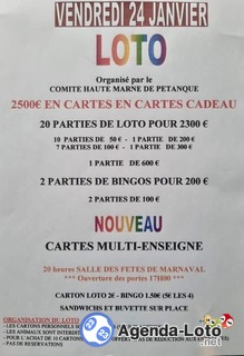 Photo du loto Loto comité pétanque Haute Marne