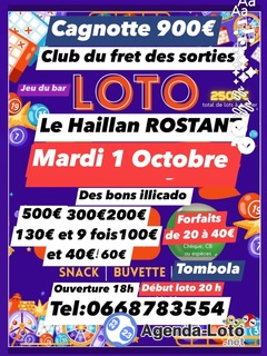 Photo du loto LOTO CONVIVIAL Forfait 20 euros au Before Bordelais