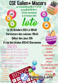 Photo du loto Loto cse galien - macors