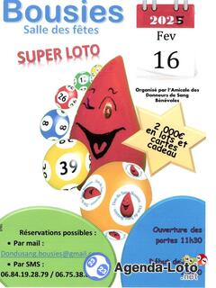 Photo du loto Loto don du sang Bousies