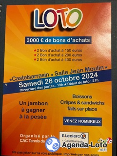 Photo du loto Loto du CAC Tennis de Table