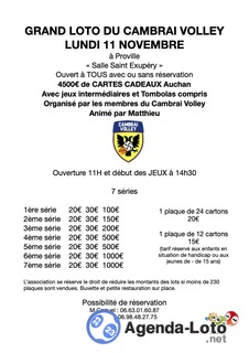 Photo du loto loto du cambrai volley