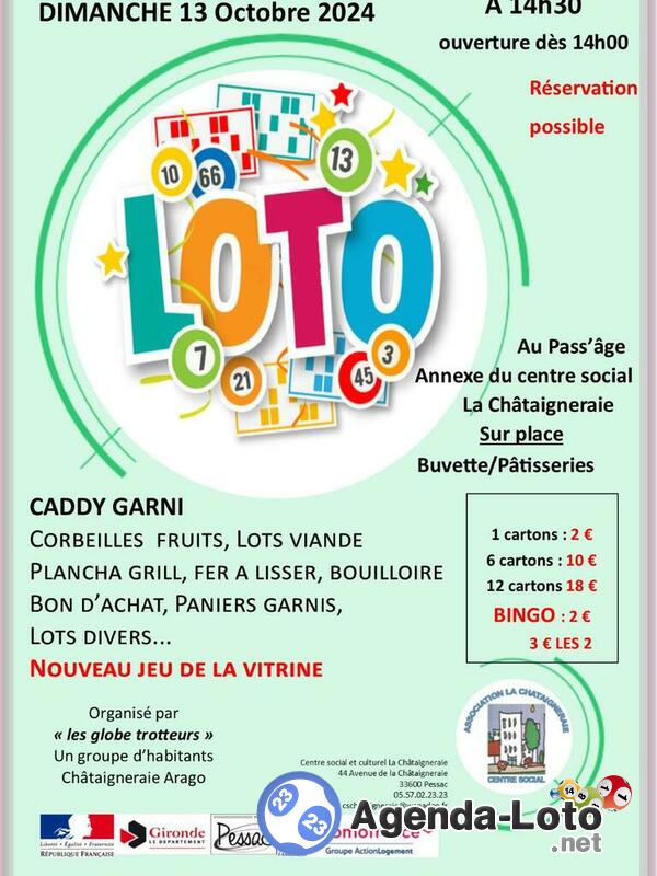 Loto du centre social et culturel la chataigneraie