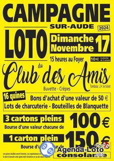 Photo du loto Loto du Club des Amis