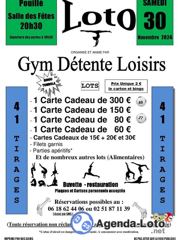 Loto du Club Gym Détente Loisirs