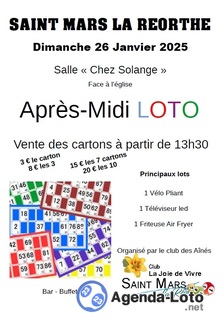 Photo du loto Loto du club La Joie de Vivre.