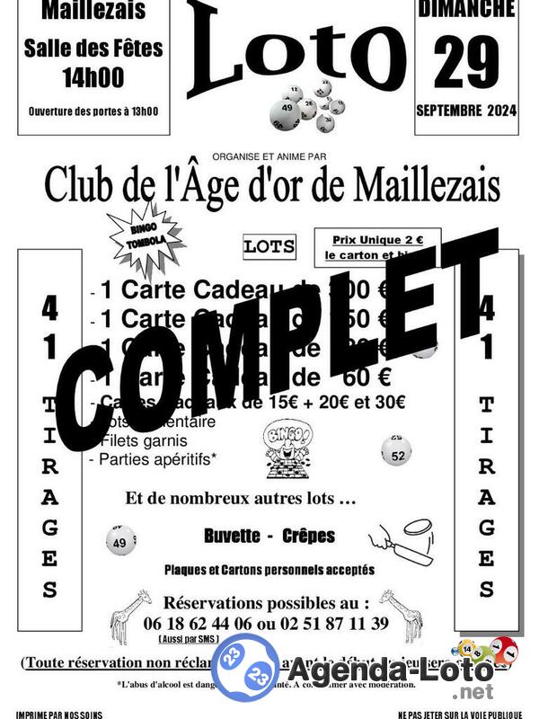 Loto Du Club de l'Âge d'or de Maillezais