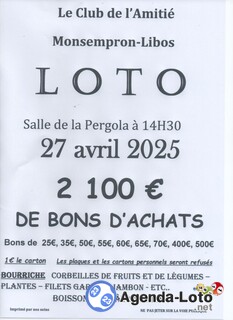 Photo du loto Loto du Club de l'Amitié