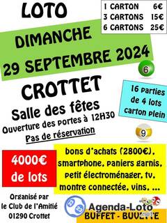 Photo du loto Loto du Club de l'Amitié de Crottet