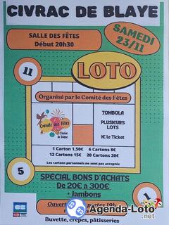 Photo du loto Loto du Comité des Fêtes