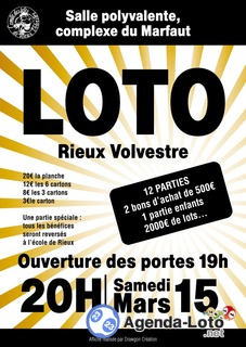 Photo du loto Loto du comité des fêtes