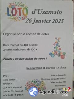 Photo du loto Loto du comité des fêtes