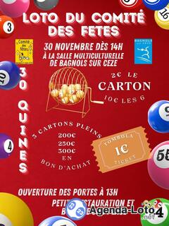 Photo du loto Loto du comite des fetes de bagnols sur ceze