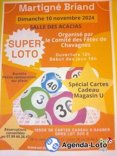 Photo du loto Loto du comite des fêtes de CHAVAGNES