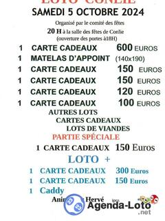 Photo du loto loto du comite des fetes DE CONLIE anim herve