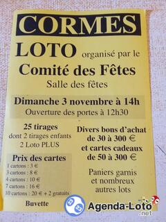 Photo du loto LOTO du comité des fêtes de CORMES ani par ERIC