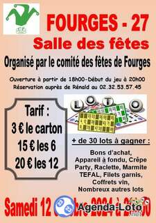 Photo du loto Loto du comité des fêtes de Fourges