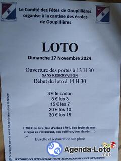 Photo du loto Loto du Comité des fêtes de Goupillières