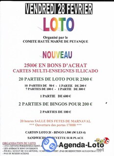 Photo du loto Loto du comite haute marne de petanque