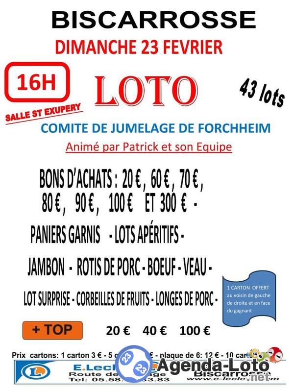 loto du comite de jumelage forchheim anime par Patrick et so