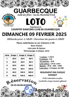 Photo du loto Loto du Country Dancing Club de Guarbecque