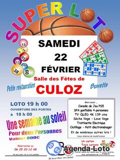 Photo du loto Loto du Culoz Basket Club