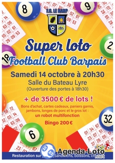 Photo du loto Loto du Football Club Barpais