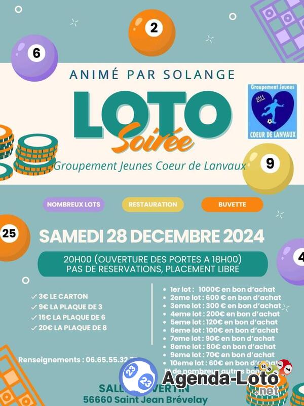 Loto du Groupement Jeunes du Coeur de Lanvaux